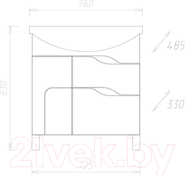 Изображение товара Тумба под умывальник Onika Веронэлла 75.13 (107514)