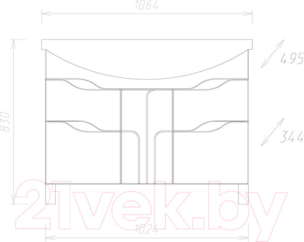 Изображение товара Тумба под умывальник Onika Веронэлла 105.16 (110508)