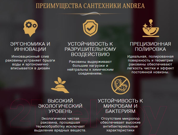 Изображение товара Умывальник ANDREA Classic 80 / 4680028070108