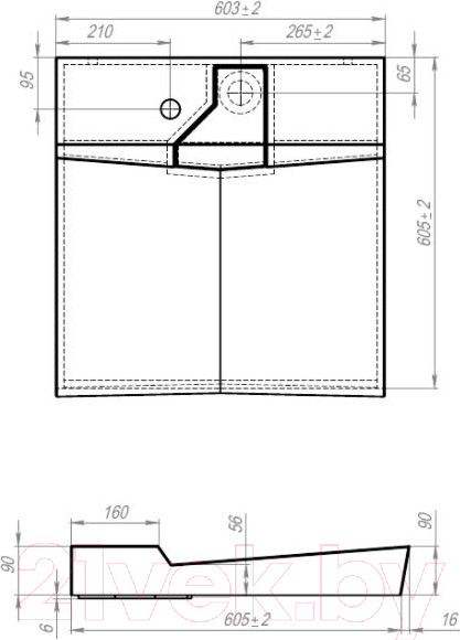 Изображение товара Умывальник ANDREA Onyx 60 / 4680028070504
