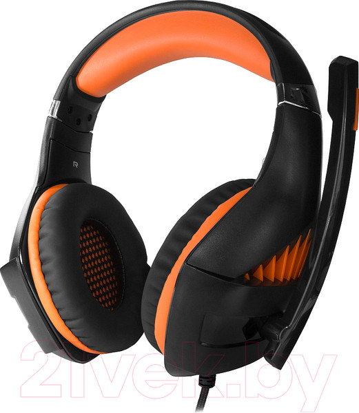 Изображение товара Наушники-гарнитура Crown CMGH-2003 (черный/оранжевый)