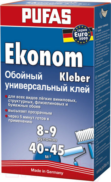 Изображение товара Клей для обоев Pufas Эконом Euro 3000 универсальный (300г)