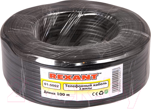 Изображение товара Кабель Rexant ШТЛП-2 / 01-5002 (100м, черный)