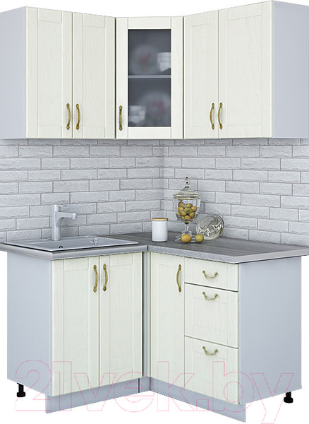 Изображение товара Кухонный гарнитур Интерлиния Мила Крафт 1.2x1.3 (дуб снежный)