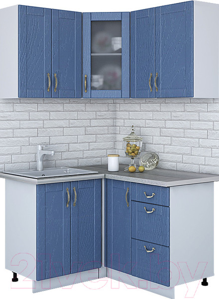 Изображение товара Кухонный гарнитур Интерлиния Мила Крафт 1.2x1.3 (дуб лазурный)