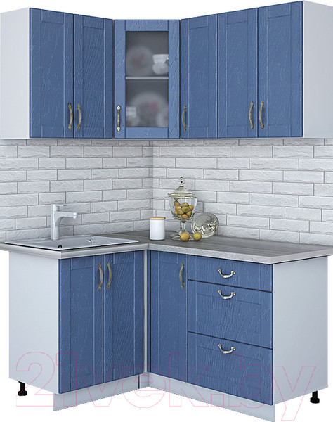 Изображение товара Кухонный гарнитур Интерлиния Мила Крафт 1.2x1.5 (дуб лазурный)