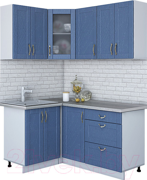 Изображение товара Кухонный гарнитур Интерлиния Мила Крафт 1.2x1.6 (дуб лазурный)