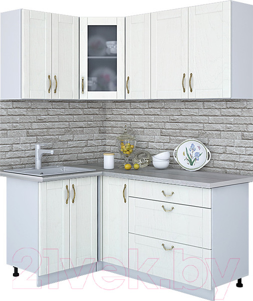 Изображение товара Кухонный гарнитур Интерлиния Мила Крафт 1.2x1.7 (дуб полярный)