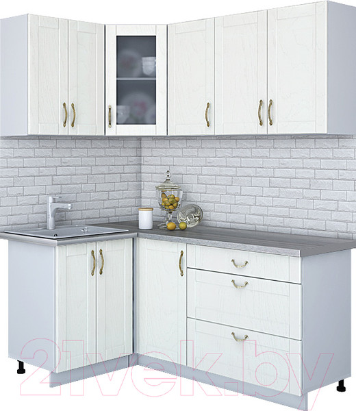 Изображение товара Кухонный гарнитур Интерлиния Мила Крафт 1.2x1.8 (дуб полярный)