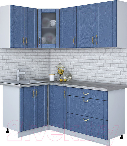 Изображение товара Кухонный гарнитур Интерлиния Мила Крафт 1.2x1.8 (дуб лазурный)