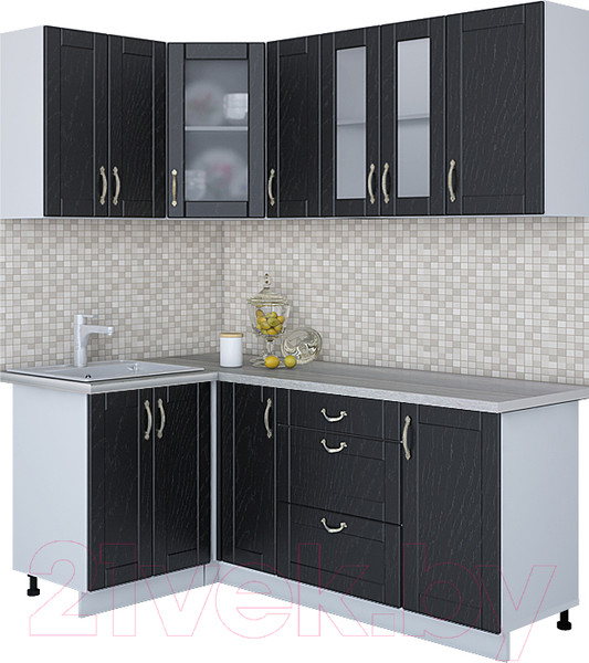 Изображение товара Кухонный гарнитур Интерлиния Мила Крафт 1.2x1.9 (дуб английский)