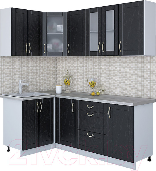 Изображение товара Кухонный гарнитур Интерлиния Мила Крафт 1.2x2.0 (дуб английский)