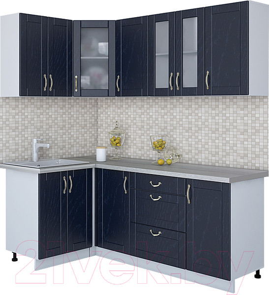 Изображение товара Кухонный гарнитур Интерлиния Мила Крафт 1.2x2.0 (дуб королевский)