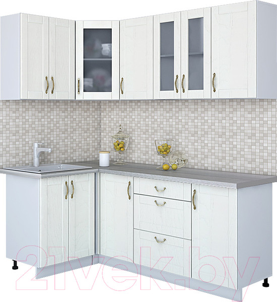 Изображение товара Кухонный гарнитур Интерлиния Мила Крафт 1.2x2.0 (дуб полярный)