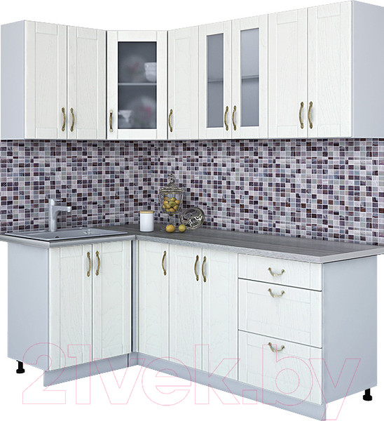 Изображение товара Кухонный гарнитур Интерлиния Мила Крафт 1.2x2.1 (дуб полярный)