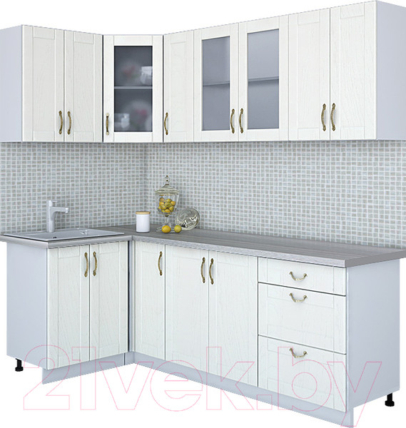 Изображение товара Кухонный гарнитур Интерлиния Мила Крафт 1.2x2.3 (дуб полярный)