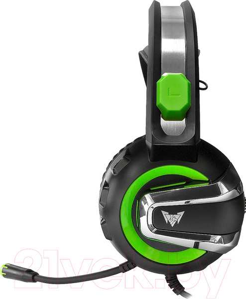 Изображение товара Наушники-гарнитура Crown CMGH-3002 (черный/зеленый)