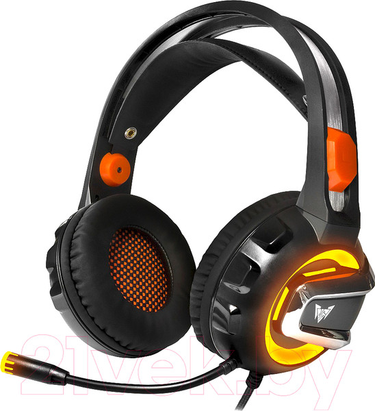 Изображение товара Наушники-гарнитура Crown CMGH-3103 (черный/оранжевый)