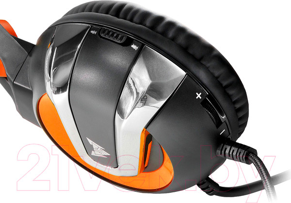 Изображение товара Наушники-гарнитура Crown CMGH-3103 (черный/оранжевый)