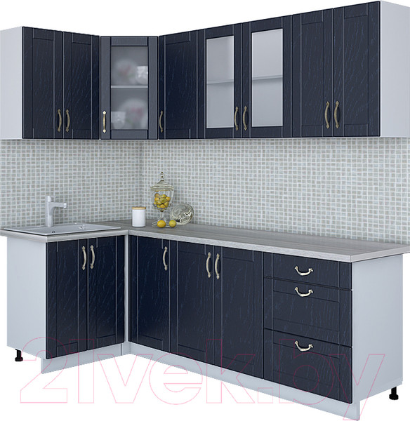 Изображение товара Кухонный гарнитур Интерлиния Мила Крафт 1.2x2.4 (дуб королевский)