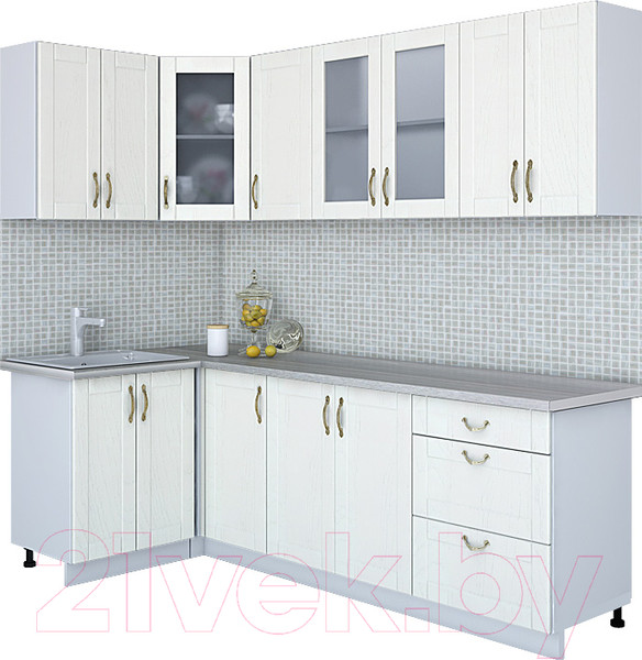 Изображение товара Кухонный гарнитур Интерлиния Мила Крафт 1.2x2.4 (дуб полярный)