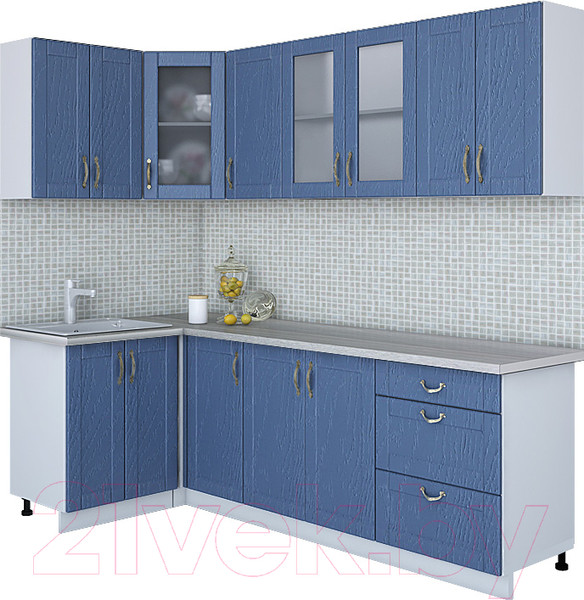 Изображение товара Кухонный гарнитур Интерлиния Мила Крафт 1.2x2.4 (дуб лазурный)