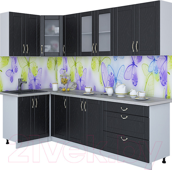 Изображение товара Кухонный гарнитур Интерлиния Мила Крафт 1.2x2.6 (дуб английский)