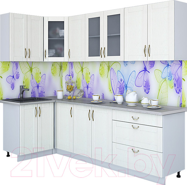 Изображение товара Кухонный гарнитур Интерлиния Мила Крафт 1.2x2.6 (дуб полярный)