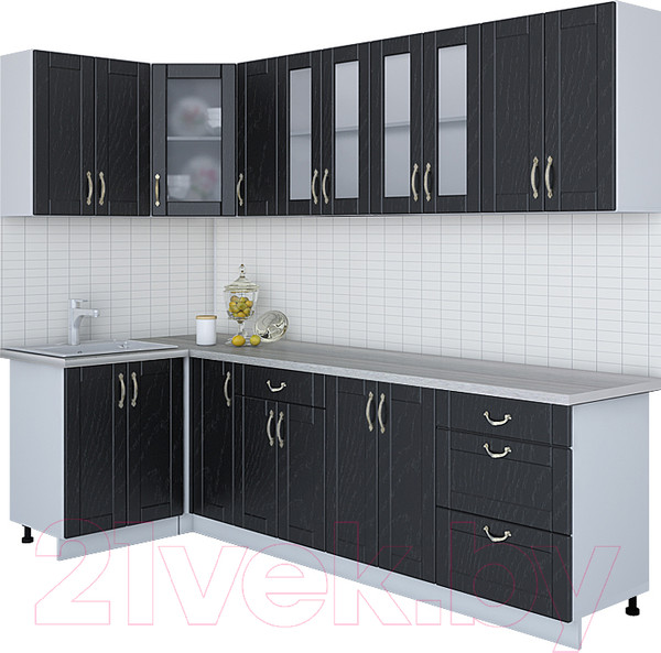 Изображение товара Кухонный гарнитур Интерлиния Мила Крафт 1.2x2.7 (дуб английский)