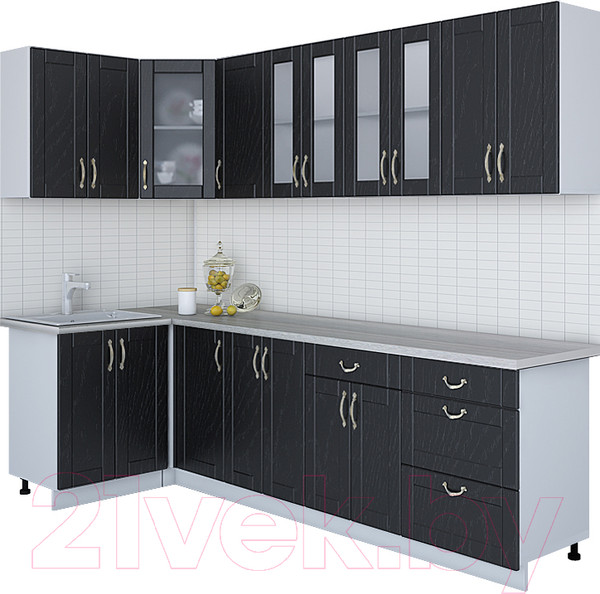 Изображение товара Кухонный гарнитур Интерлиния Мила Крафт 1.2x2.8 (дуб английский)