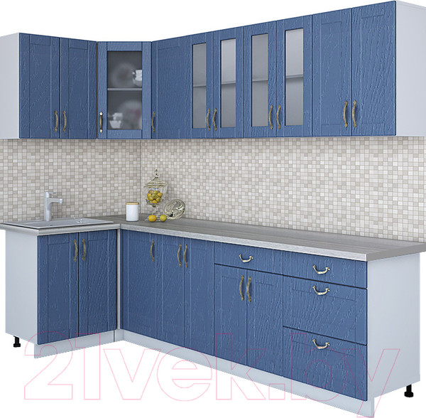 Изображение товара Кухонный гарнитур Интерлиния Мила Крафт 1.2x2.8 (дуб лазурный)
