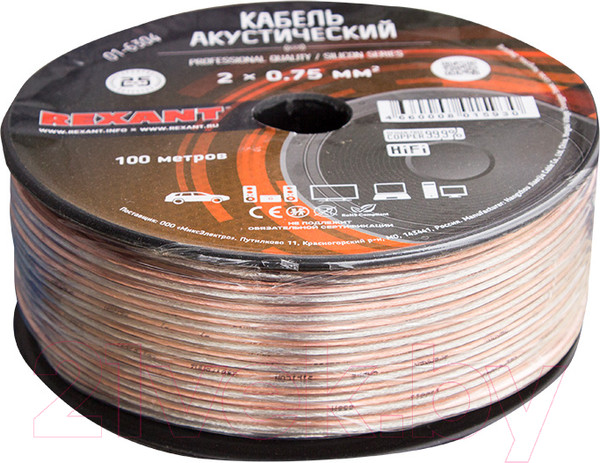 Изображение товара Кабель Rexant 01-6304 (100м, прозрачный)