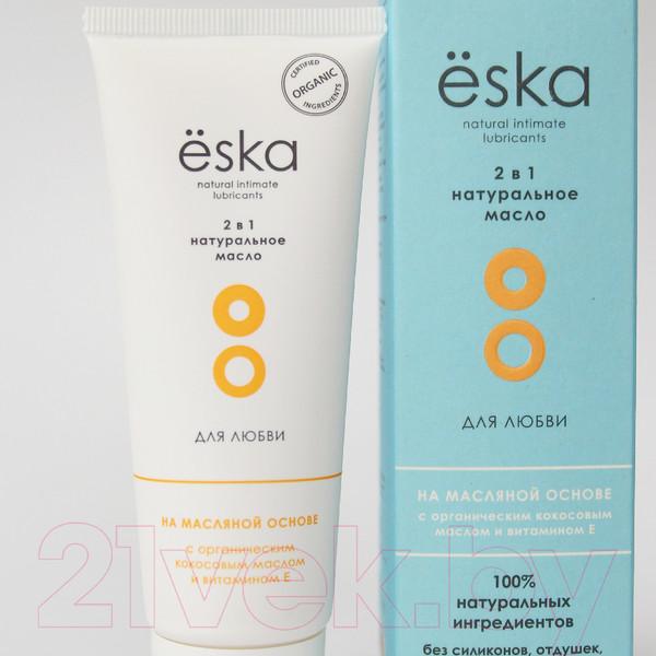 Изображение товара Эротическое массажное масло Eska Интимное натуральное 2 в 1 (75мл)