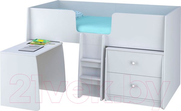Изображение товара Комод Polini Kids Simple 4100 с 2 ящиками (белый)