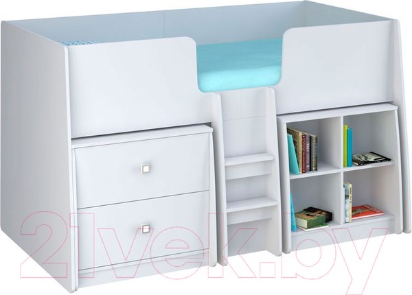 Изображение товара Комод Polini Kids Simple 4100 с 2 ящиками (белый)