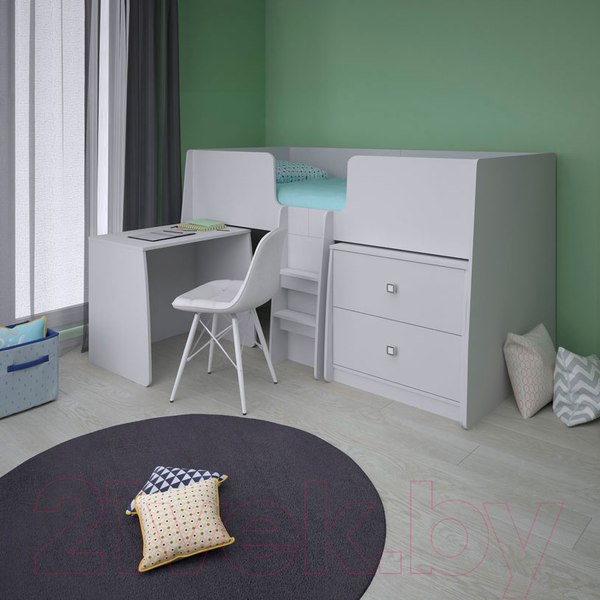 Изображение товара Комод Polini Kids Simple 4100 с 2 ящиками (белый)