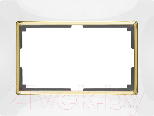 Изображение товара Рамка для выключателей и розеток Werkel WL03-Frame-01-DBL / a035260 (белый/золото)