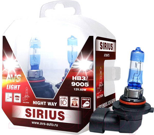 Изображение товара Комплект автомобильных ламп AVS Sirius Night Way A78947S (2шт)