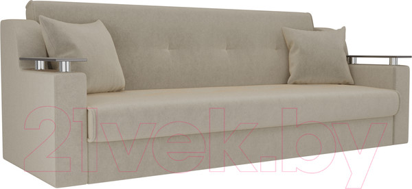 Изображение товара Диван Лига Диванов Сенатор / 100614 (микровельвет, бежевый)