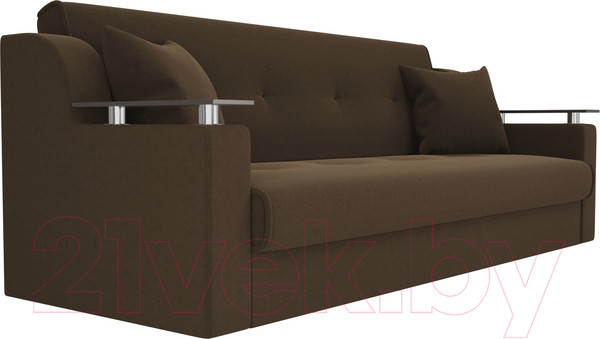 Изображение товара Диван Лига Диванов Сенатор / 100617 (микровельвет, коричневый)