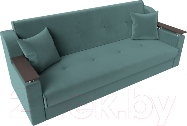 Изображение товара Диван Лига Диванов Сенатор / 100620 (велюр MR, бирюзовый)