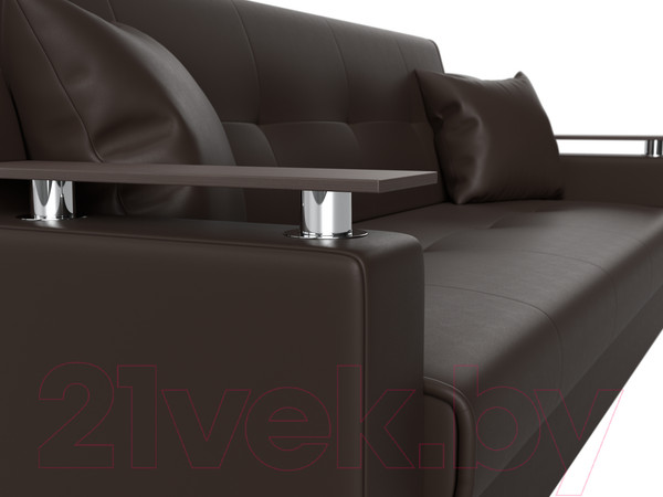 Изображение товара Диван Лига Диванов Сенатор / 100631 (экокожа, коричневый)