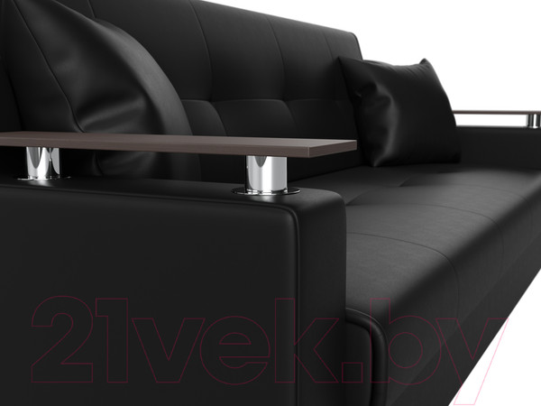 Изображение товара Диван Лига Диванов Сенатор / 100632 (экокожа, черный)