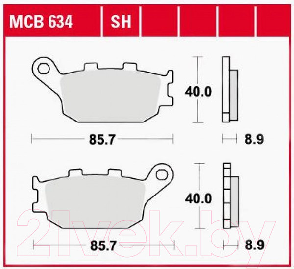 Изображение товара Тормозные колодки TRW MCB634SH