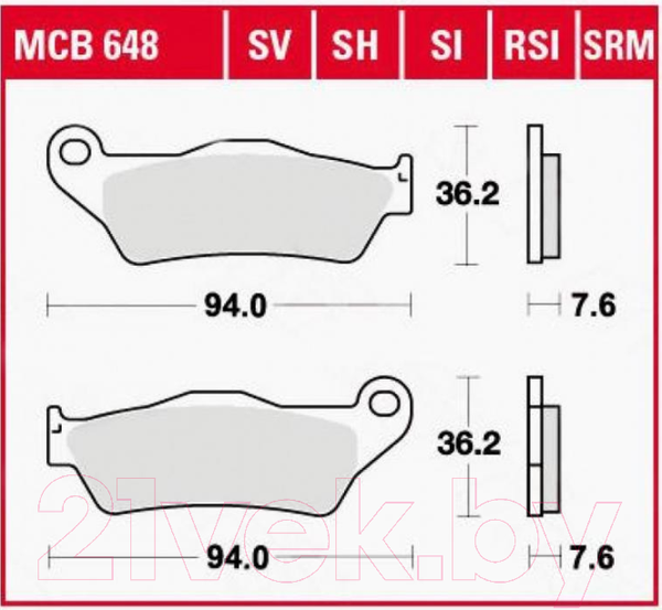 Изображение товара Тормозные колодки TRW MCB648