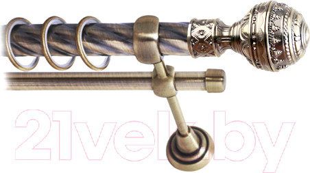 Изображение товара Карниз для штор Lm Decor Ампир 161 2р витой (антик, 4м)