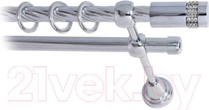 Изображение товара Карниз для штор Lm Decor Имидж 116 2р витой (хром, 1.8м)