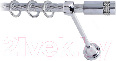 Изображение товара Карниз для штор Lm Decor Имидж 116 1р витой (хром, 1.8м)