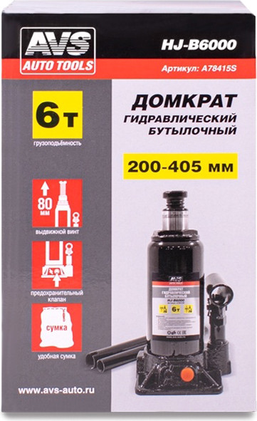 Изображение товара Бутылочный домкрат AVS HJ-B6000 / A78415S