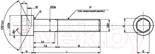 Изображение товара Винт ЕКТ 6х 20 DIN912 / B006483 (10шт)